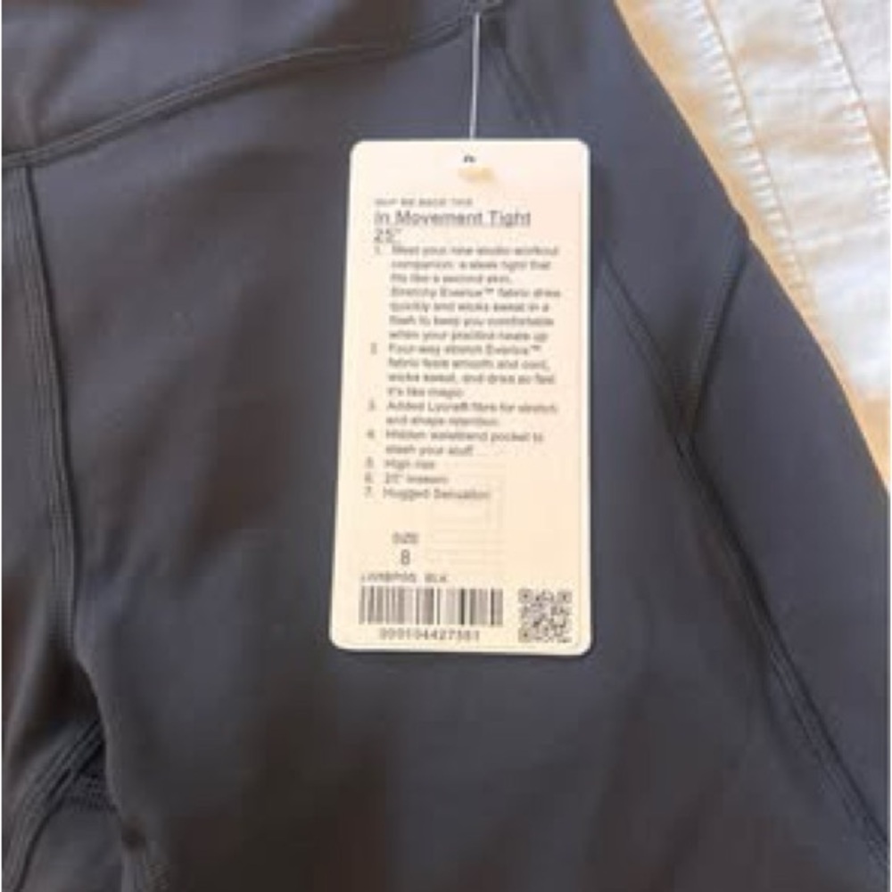 Lululemon in movement 25 size 8 - Picture 2 of 2